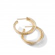 Crossover Hoop Earrings in 18K Yellow Gold with Pave Diamonds