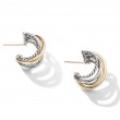 Crossover Shrimp Earrings in Sterling Silver with 18K Yellow Gold