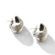 DY Origami Shrimp Earrings in Sterling Silver with 18K Yellow Gold, 24mm