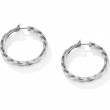 Cable Edge® Hoop Earrings in Sterling Silver, 1.5in