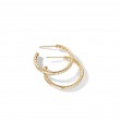 Small Hoop Earrings in 18K Yellow Gold with Pave Diamonds