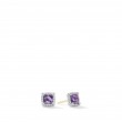 Petite Chatelaine® Pave Bezel Stud Earrings with Ameythst and Diamonds