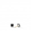 Petite Chatelaine® Pave Bezel Stud Earrings in Sterling Silver with Black Onyx and Diamonds