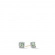 Petite Chatelaine® Pave Bezel Stud Earrings in Sterling Silver with Prasiolite and Diamonds