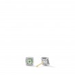 Petite Chatelaine® Pavé Bezel Stud Earrings in Sterling Silver with Prasiolite and Diamonds, 5mm