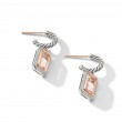 Novella Drop Earrings with Morganite, Pave Diamonds and 18K Rose Gold
