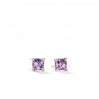 Petite Chatelaine® Stud Earrings in Sterling Silver with Amethyst and Pave Diamonds