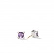 Petite Chatelaine® Stud Earrings in Sterling Silver with Amethyst and Diamonds, 6mm
