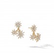 Starburst Cluster Drop Earrings in 18K Yellow Gold with Full Pave Diamonds