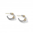 Petite Helena Wrap Hoop Earrings in Sterling Silver with 18K Yellow Gold and Diamonds, 3/4in