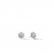 Petite Starburst Stud Earrings in Sterling Silver with Pave Diamonds