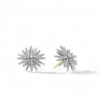 Starburst Stud Earrings in Sterling Silver with Pave Diamonds