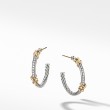Petite Helena Wrap Hoop Earrings in Sterling Silver with 18K Yellow Gold and Pave Diamonds