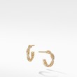 Petite Infinity Huggie Hoop Earring in 18K Yellow Gold with Pave Diamonds