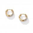 Cable Edge® Huggie Hoop Earrings in 18K Yellow Gold with Diamonds, 13mm