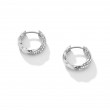 Cable Edge™ Huggie Hoop Earrings in Recycled Sterling Silver with Pave Diamonds