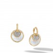 DY Elements® Convertible Drop Earrings in 18K Yellow Gold with Pave Diamonds and Black Onyx Reversible to Mother of Pearl