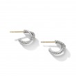 Petite X Mini Hoop Earrings with Pave Diamonds
