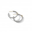 Petite X Hoop Earrings in Sterling Silver with 18K Yellow Gold