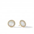 DY Elements® Stud Earrings in 18K Yellow Gold with Mother of Pearl and Pave Diamonds