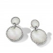 DY Elements® Double Drop Earrings in Sterling Silver with Mother of Pearl and Pave Diamonds