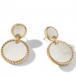 DY Elements® Double Drop Earrings in 18K Yellow Gold with Mother of Pearl, 33mm