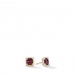 Petite Chatelaine® Stud Earrings with Garnet, 18K Yellow Gold Bezel and Pave Diamonds