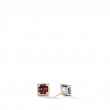 Petite Chatelaine® Stud Earrings with Garnet, 18K Yellow Gold Bezel and Pave Diamonds