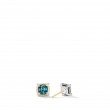 Petite Chatelaine® Stud Earrings with Hampton Blue Topaz, 18K Yellow Gold Bezel and Pave Diamonds