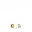 Petite Chatelaine® Stud Earrings in Sterling Silver with Peridot, 18K Yellow and Pave Diamonds