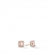 Petite Chatelaine® Stud Earrings in Sterling Silver with 18K Rose Gold, Morganite and Diamonds, 5mm