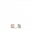 Petite Chatelaine® Stud Earrings in Sterling Silver with 18K Rose Gold, Morganite and Diamonds, 5mm