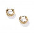 Modern Renaissance Huggie Hoop Earrings in 18K Yellow Gold with Diamonds, 12.3mm