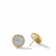 DY Elements® Button Stud Earrings in 18K Yellow Gold with Diamonds, 13.6mm