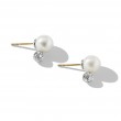 Pearl and Pavé Solari Stud Earrings in Sterling Silver with Pearls and Diamonds, 13mm