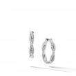 Petite Infinity Hoop Earrings in Sterling Silver with Diamonds, 17.3mm