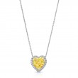 4 Carat Platinum Fancy Yellow Heart Shape Diamond Pendant