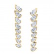 Graduated Pear Cut Diamonds Dangle Earrings in 18k Yellow Gold