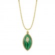 Marquise Diamond Green Enamel Pendant