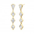 Lozenge cut Diamond Dangle Earrings in 18K Yellow Gold