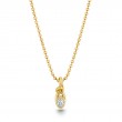Bezel Shape Oval Knot Pendant with Ball Chain