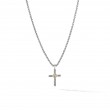 Petite X Cross Necklace in Sterling Silver with 14K Yellow Gold