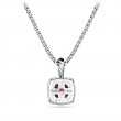 Petite Albion® Pendant Necklace in Sterling Silver with Amethyst and Pave Diamonds