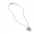 Infinity Pendant Necklace in Sterling Silver with Pave Diamonds