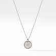 A Initial Charm Necklace in 18K White Gold with Pave Diamonds