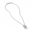 Chatelaine® Pendant Necklace in Sterling Silver with Prasiolte and Pave Diamonds