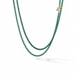 DY Bel Aire Color Box Chain Necklace in Emerald Green Acrylic with 14K Yellow Gold Accents, 2.7mm