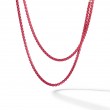 DY Bel Aire Color Box Chain Necklace in Coral Acrylic with 14K Rose Gold Accents, 2.7mm