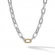 DY Madison® Chain Necklace in Sterling Silver with 18K Yellow Gold, 13.5mm