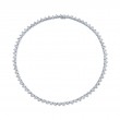38 Carat 18k White Gold Carat Heart Shape Straight Line Necklace